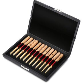 Reed Box Storage, Wood + PU Leather Oboe Reeds Case Storage Box Oboe Upgrade Spare Accessory(12pcs)