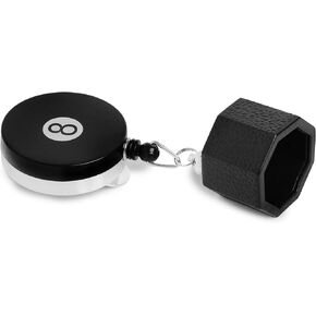 Retractable Octagon 8-Ball Chalker Billiard Pool Cue Chalk Holder with Belt Clip Black - Fits Predator Chalk