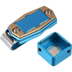 PATIKIL Billiard Magnetic Chalk Holder, Aluminum Alloy Pool Billiard Cue Chalk Tip Case with Belt Clip for Snooker Sports Accessories