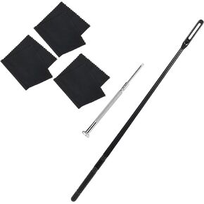 Flute Cleaning Kit, 3pcs Flute Cleaning Cloth, 1pc Flute Cleaning Rod, 1pc Repair Screws, Flute Cleaning Rag Flute Cleaning Swab Flute Cleaning Supplies for Polishing Inside Care