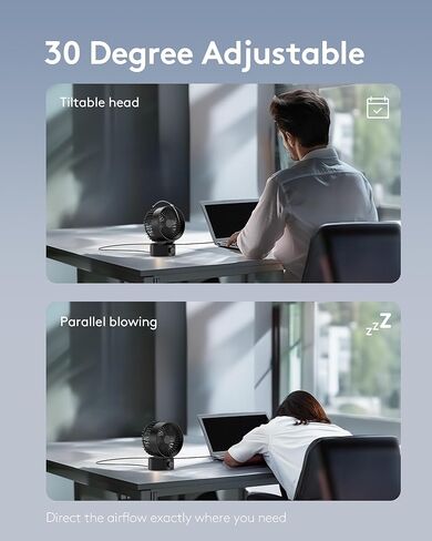 مروحة مكتب SmartDevil USB، مروحة سطح مكتب شخصية صغيرة مقاس 4.3 بوصة مع تدفق هواء قوي، مروحة طاولة صغيرة محمولة، تشغيل هادئ، لطاولة غرفة النوم والمكتب المنزلي وسطح المكتب باللون الأسود in Kuwait
