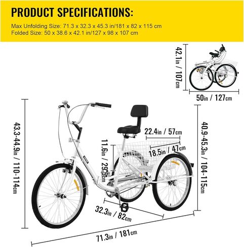 Bkisy دراجة ثلاثية العجلات للبالغين 26 بوصة 3 عجلات للبالغين دراجة ثلاثية العجلات للبالغين دراجة ثلاثية العجلات للبالغين دراجة ثلاثية العجلات قابلة للطي للبالغين دراجة ثلاثية العجلات ثلاثية العجلات للبالغين in Kuwait
