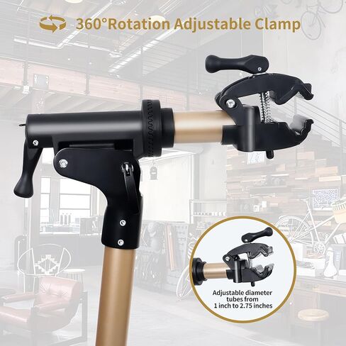 حامل إصلاح الدراجة Richeer (بحد أقصى 110 رطل) - حامل دراجة منزلي قابل للطي لصيانة دراجة الطريق والدراجة الجبلية - منصات عمل ميكانيكا الدراجات المحمولة قابلة للتعديل - سبائك الألومنيوم بالكامل in Kuwait