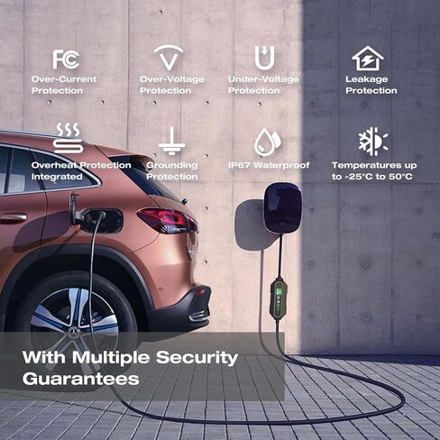 كابل شاحن Addlon Level 2 EV يصل إلى 40 أمبير، 240 فولت، كابل تمديد 21 قدم NEMA 14-50 متوافق مع SAE J1772 EV، شاحن EV محمول مع حقيبة حمل مناسبة للشحن المنزلي والخارجي in Kuwait