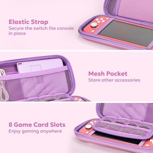 Switch Lite Case - innoAura 12 in 1 Switch Lite Accessories Bundle with Switch Lite Carrying Case, Switch Game Case, Switch Lite Screen Protector, Switch Stand, Switch Thumb Grips (Black) in Saudi Arabia