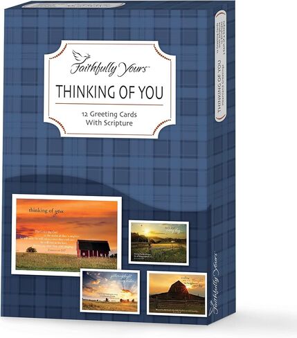 Faithfully Yours - Thinking of You Greeting Cards - Bible Scripture - (Box of 12) in Saudi Arabia