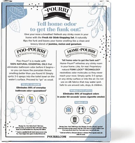 Poo~Pourri + Home~Pourri، مجموعة إيقاف الروائح الكريهة للمنزل والحمام، لافندر، طبيعي + نظيف مناسب للسفر، (ST9572)، 1.4 أونصة (عبوة من قطعتين) in Saudi Arabia