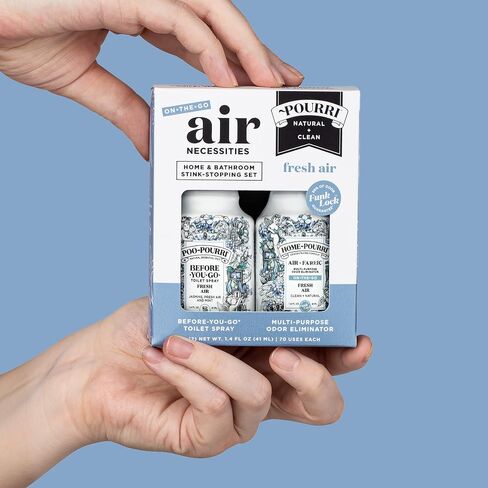 Poo~Pourri + Home~Pourri، مجموعة إيقاف الروائح الكريهة للمنزل والحمام، لافندر، طبيعي + نظيف مناسب للسفر، (ST9572)، 1.4 أونصة (عبوة من قطعتين) in Saudi Arabia