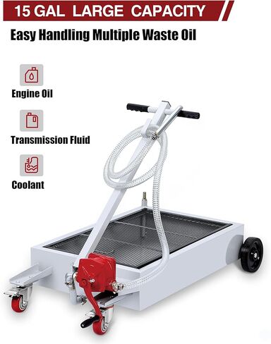 DEXSO 20 Gallon Electric Oil Drain Pan with 110V Pump & 8 Ft Hose, Low Profile & T Folding Handle Oil Drain Cart for Truck Cars SUVs in Kuwait