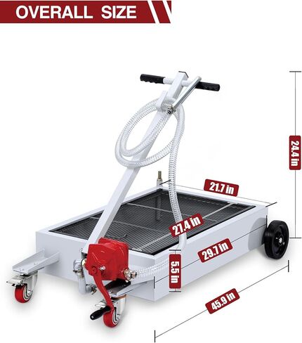 DEXSO 20 Gallon Electric Oil Drain Pan with 110V Pump & 8 Ft Hose, Low Profile & T Folding Handle Oil Drain Cart for Truck Cars SUVs in Kuwait
