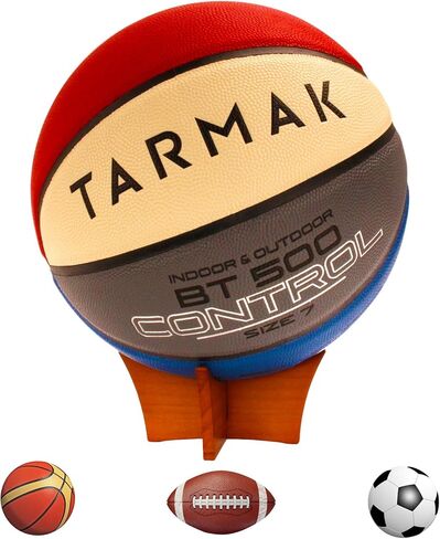 حامل حامل الكرة حامل عرض الكرة لكرة القدم وكرة السلة والكرة الطائرة وكرة القدم، مصنوع من الخشب الصلب، قطعتان لتوقيع الكأس in Kuwait