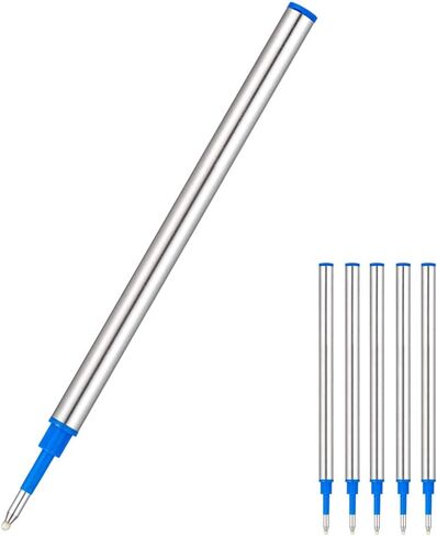 HeTaoCat Gel Rollerball Pen Refills, Roller Ball Fine Point 0.5mm, Black Ink Refill Pack of 5 - Replaceable Ballpoint Pen Refills Medium Point (Black) in Kuwait