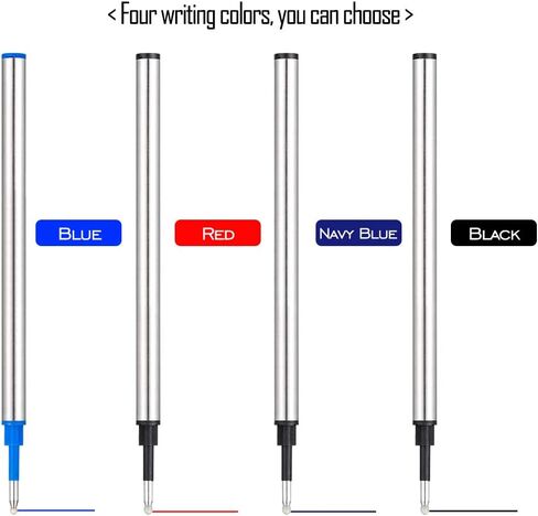 HeTaoCat Gel Rollerball Pen Refills, Roller Ball Fine Point 0.5mm, Black Ink Refill Pack of 5 - Replaceable Ballpoint Pen Refills Medium Point (Black) in Kuwait