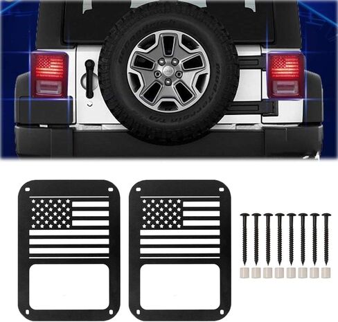 أغطية إضاءة خلفية بعلم الولايات المتحدة واقيات حماية لملحقات رانجلر JK غير المحدودة لعام 2007-2018 in Kuwait