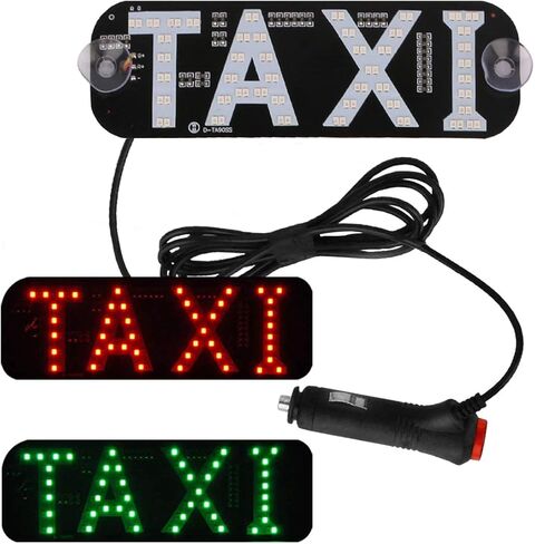 ضوء سيارة أجرة Sdoot، ديكور لافتة LED لسيارة الأجرة، شعار ضوء LED لسيارة أجرة قابل للتغيير بلونين، خطاف وامض على نافذة السيارة مع عاكس شاحن سيارة DC12V للسائق in Saudi Arabia