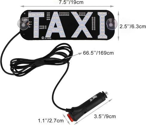 ضوء سيارة أجرة Sdoot، ديكور لافتة LED لسيارة الأجرة، شعار ضوء LED لسيارة أجرة قابل للتغيير بلونين، خطاف وامض على نافذة السيارة مع عاكس شاحن سيارة DC12V للسائق in Saudi Arabia