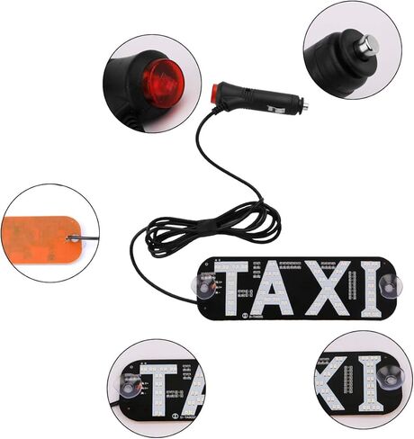 ضوء سيارة أجرة Sdoot، ديكور لافتة LED لسيارة الأجرة، شعار ضوء LED لسيارة أجرة قابل للتغيير بلونين، خطاف وامض على نافذة السيارة مع عاكس شاحن سيارة DC12V للسائق in Saudi Arabia