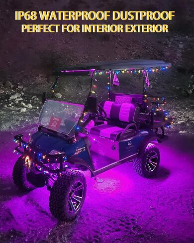 YM E-Bright Blue LED شريط أضواء للسيارات، 30 سم مقاوم للماء للسيارة تحت أضواء الدراجات النارية وعربة الجولف وديكور القارب LED شريط أضواء خارجي داخلي، DC-12V، حزمة من 4 in Kuwait