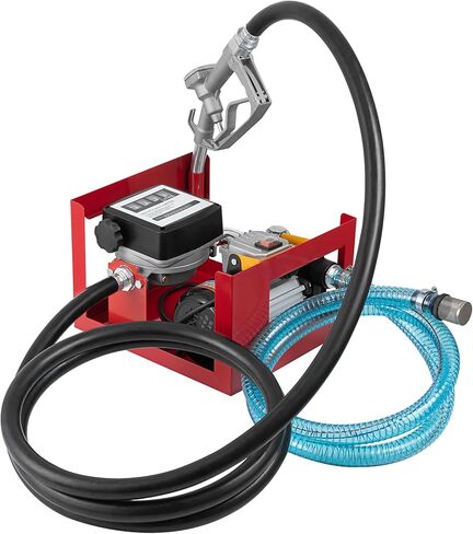 مضخة وقود الديزل الكهربائية من SmarketBuy 110 فولت، 550 وات مضخة نقل الوقود الكهربائية 16 GPM مجموعة مضخة وقود الديزل ذاتية التحضير مع عداد عرض وفوهة وخرطومين in Kuwait