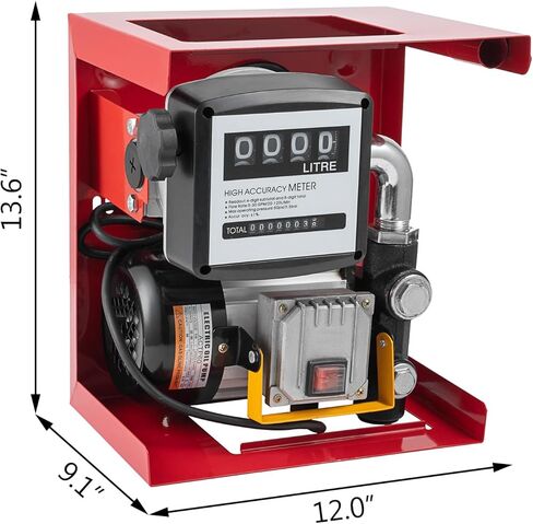 مضخة وقود الديزل الكهربائية من SmarketBuy 110 فولت، 550 وات مضخة نقل الوقود الكهربائية 16 GPM مجموعة مضخة وقود الديزل ذاتية التحضير مع عداد عرض وفوهة وخرطومين in Kuwait