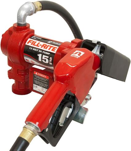 مضخة نقل الوقود fill-rite FR1210H 12V 15 GPM مع خرطوم التفريغ والفوهة اليدوية in Kuwait