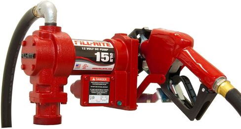 مضخة نقل الوقود fill-rite FR1210H 12V 15 GPM مع خرطوم التفريغ والفوهة اليدوية in Kuwait