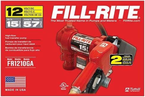 مضخة نقل الوقود fill-rite FR1210H 12V 15 GPM مع خرطوم التفريغ والفوهة اليدوية in Kuwait