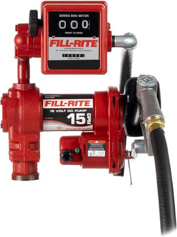 مضخة نقل الوقود fill-rite FR1210H 12V 15 GPM مع خرطوم التفريغ والفوهة اليدوية in Kuwait