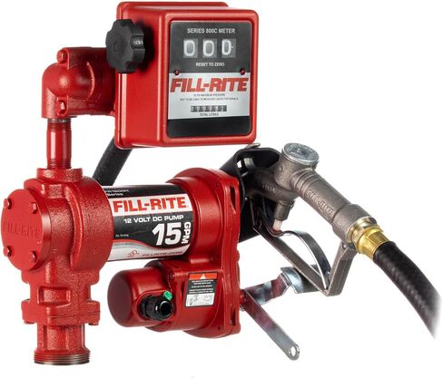 مضخة نقل الوقود fill-rite FR1210H 12V 15 GPM مع خرطوم التفريغ والفوهة اليدوية in Kuwait