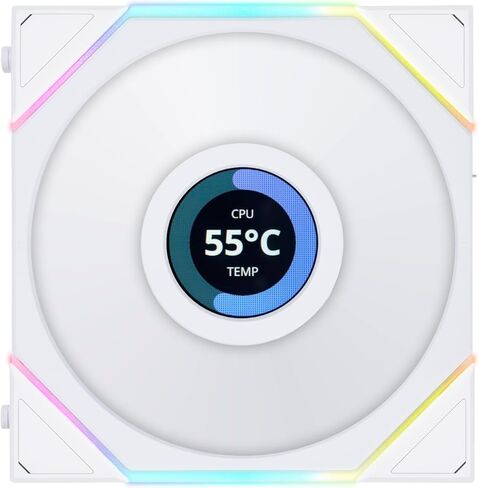 Lian Li UNI Fan TL LCD 120 / أبيض / حزمة ثلاثية / مع وحدة تحكم - 12TLLCD3W.US in Saudi Arabia