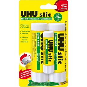 UHU Stic, Glue Stick Solvent Free, Washable, Screw on Cap, for School, Crafts, Scrapbooking 2 x 40g + Bonus