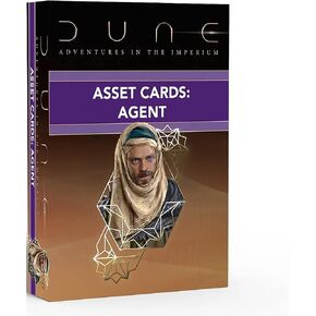 Modiphius Dune: Asset Cards - Agent Expansion Deck - Dune Adventures in The Imperium, 56 Cards RPG Expansion, Accessory Pack, Each Card Details an Individual Asset, Role-Playing Game