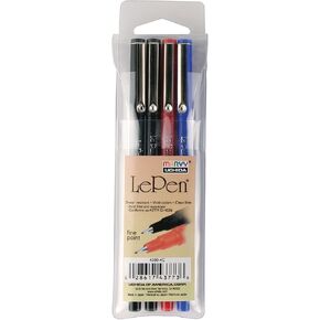 Le Pen .03mm Point Set 4/Pkg-Basic