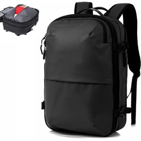 Large Carry on Travel Backpack for Men, Business Laptop Backpack Convertible Heavy Duty Tactical Backpack Airplane Approved Waterproof for Travel Hiking Camping Daily (Hard Shell Black)