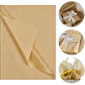 Brown Tissue Paper 100 Sheets, 20"X14" Tissue Paper Bulk for DIY Crafts Arts Decorations Bags Packaging, Wrapping Tissues Paper for Birthday Wedding All Holidays Decor