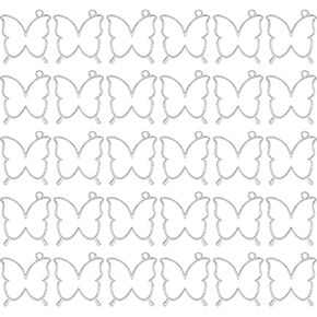 PATIKIL 50pcs Open Bezels, Resin Bezels Pendants Butterfly Open Back Bezels Hollow Bulk for Resin Jewelry Making Earrings