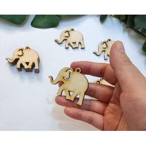30pcs of Elephant Shape Wood Earrings Blanks,DIY Unfinished Laser Cut Natural Wood Earrings Blanks Wood Jewelry (2'')