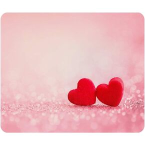 Cute Love Hearts Gaming Mouse Pad Pink Heart Girlfriend Wife Non-Slip Rubber Mouse Pad for Computers, Laptop, Office, Home Rectangle Personalized Mousepad 9.5 Inch x 7.9 Inch