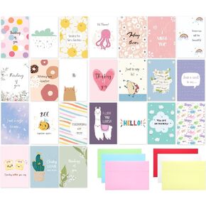 Thinking of You Cards مع مغلفات - 24 حزمة Thinking of You مجموعة متنوعة من بطاقات التهنئة - 4 × 6 بوصات مملوءة مسبقًا بطاقات ملاحظات للأصدقاء أو الأقارب أو أحبائك