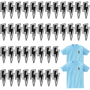 40 قطعة من مكواة البرق السوداء على رقعة، رقع مطرزة من نسيج صاعقة البرق، خياطة على زينة فلاش مطرزة لملابس سائقي الشاحنات وقبعة الجينز وأحذية الظهر وديكور الظهر in Kuwait