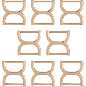 Framendino, 8 Pack Double D-Ring Buckles Adjustable Purse Loop Fastener Strap Connector Hardware for DIY Leather Craft