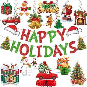 Happy Holidays Banner Happy Holidays Decorations Christmas Party Decorations with Christmas Banner for Happy Holidays Decorations Friendsmas Party Decorations