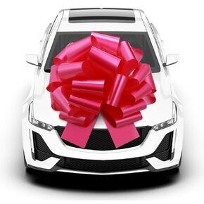 Norme 2 Sets Large Car Bows 16 Inch Giant Gift Bow Bright Red Car Gift Bow for Christmas Wedding Birthday Grand Gifts Present Wrapping New Houses Decoration(Pink)