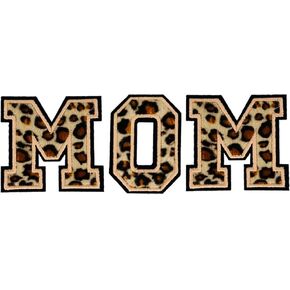 4 PCS 2.45" Leopard Chenille Letter Patches, Iron on Patches for Hats Bags Clothes Backpacks Jeans. (Mama)