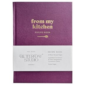 Betterday Studio RECIPE Book with 50 Recipe Space, Recipe Journal, Diary, Gift for Foodies, Cook Book, Cooking Present, Recette Diary (Purple)
