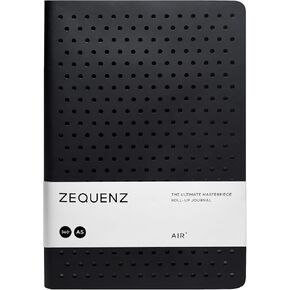 Zequenz Classic 360 Air Series, Size: Large, Color: Black, Paper: Dot, Soft cover Notebook, Soft Bound Journal, 5.75" x 8.25", 200 sheets / 400 pages, Dot Grid Pattern Premium Paper