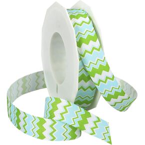 Morex Ribbon Chevron Printed Grosgrain Ribbon, 7/8-Inch by 20-Yard Spool, Red/Black