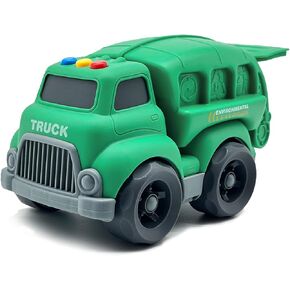 Garbage Truck Toys for Toddlers 1-3, Trash Truck Toy Set with Sounds and Lights, Detachable Recycling Bin, Push and Go Vehicle Car Toy, Kids Birthday Gifts for Over 3 Years Old Kids
