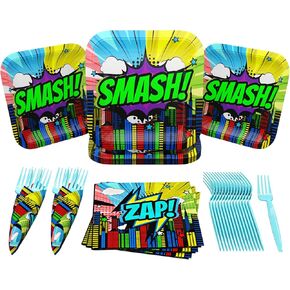 Blue Orchards Pickleball Value Party Supplies (60 Pieces for 16 Guests) - Pickleball Party Decorations, Sports Themed Birthday Baby Shower Party Supplies, Disposable paper Plates and Napkins