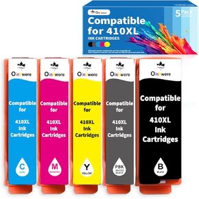 Remanufactured Ink cartridges Replacement for Epson 410XL 410 XL Ink Cartridges Compatible for Expression XP-830 XP-640 XP-630 XP-635 XP-530 XP-7100 Printer Ink (5-Pack)